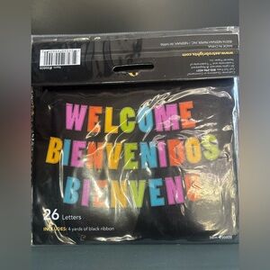 Colorful Welcome Banner with Ribbon